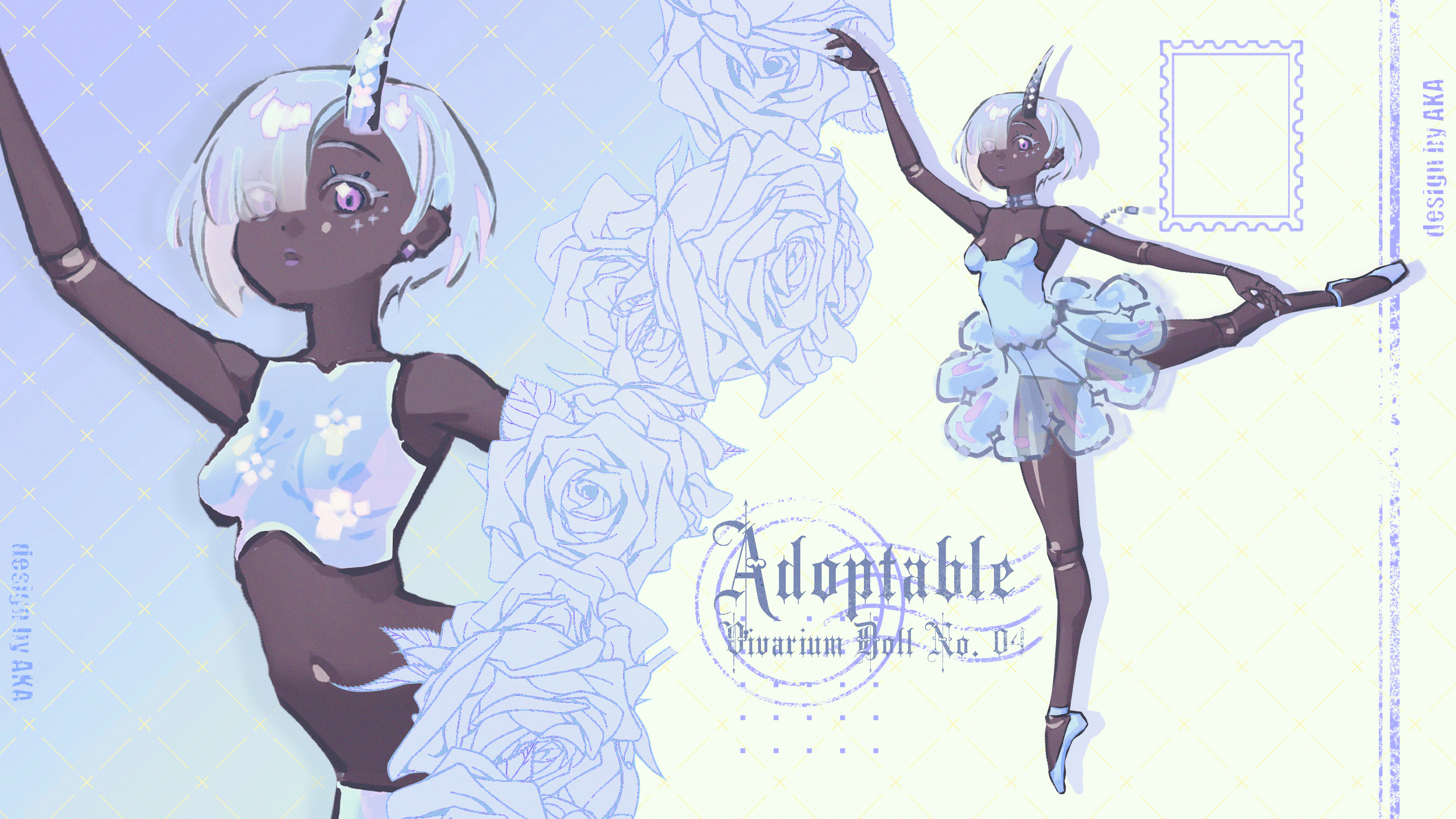 Adoptable Character Design illustration : Vivarium Doll